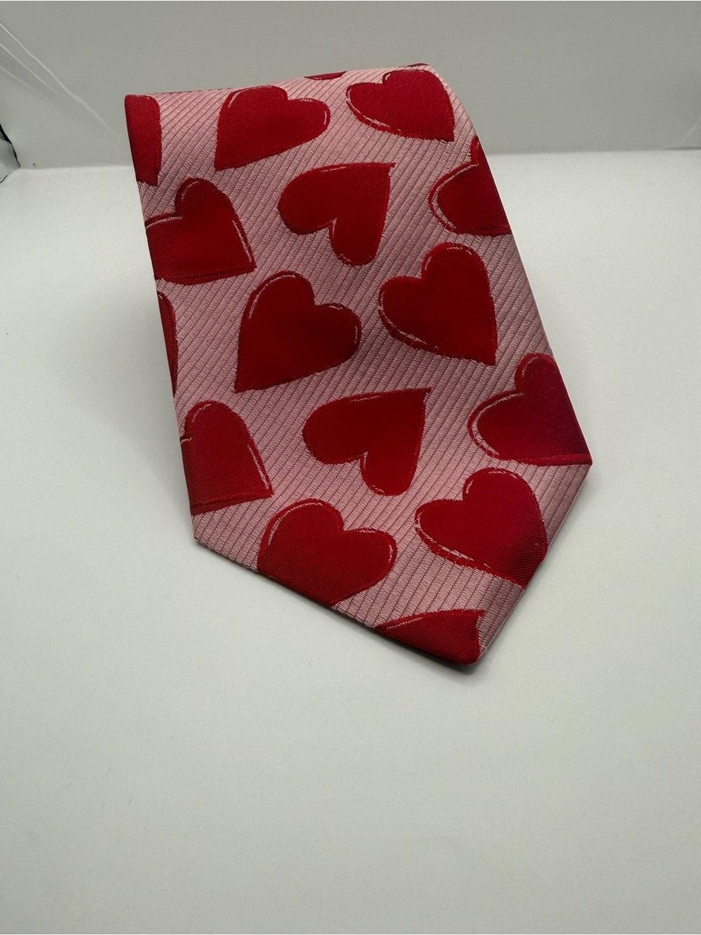 Ted Baker Pink Tie with Red Heart Motif